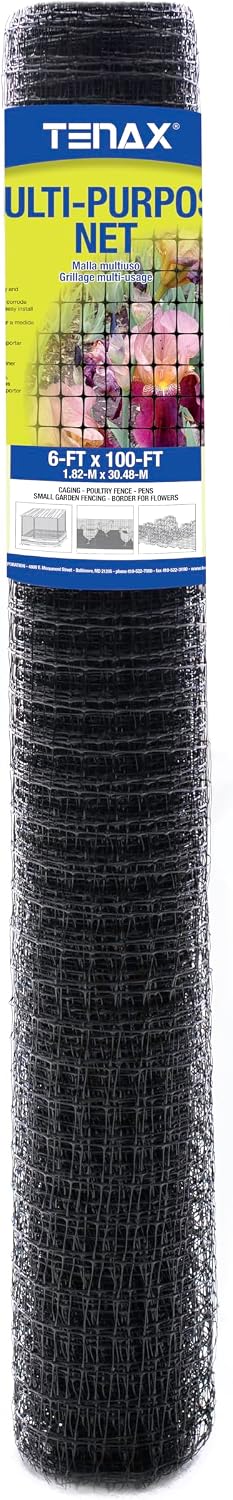 Multi-Purpose Netting - Black Plastic Mesh Netting - 2' x 25' - Polyethylene