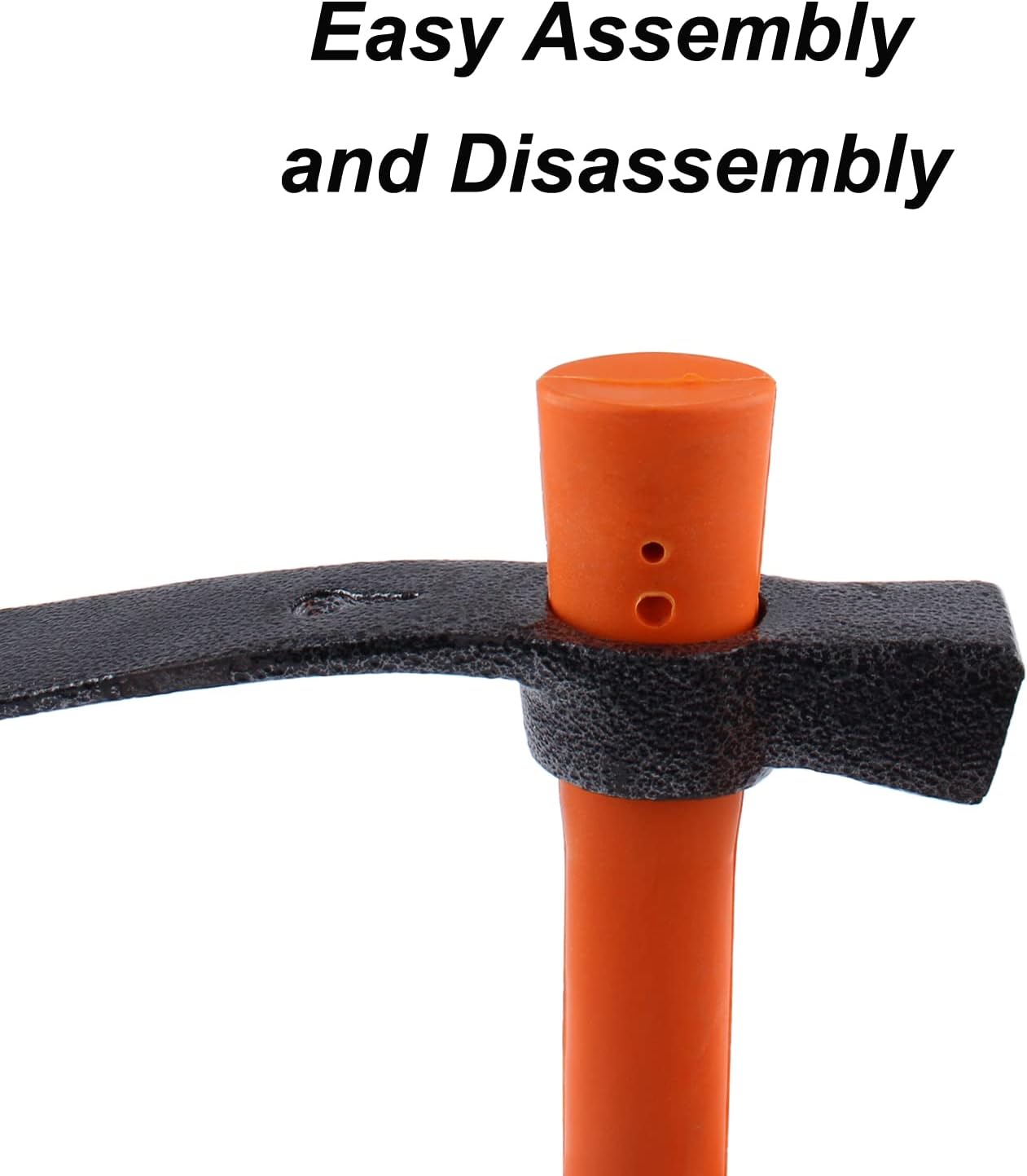 3 Sprongs Dual Head Rake Hoe with Heavy Duty Forged Adze and Ergonomic Non-Slip Handle for Loosening Soil, Gardening, Camping Outdoor 39mm/15-Inch