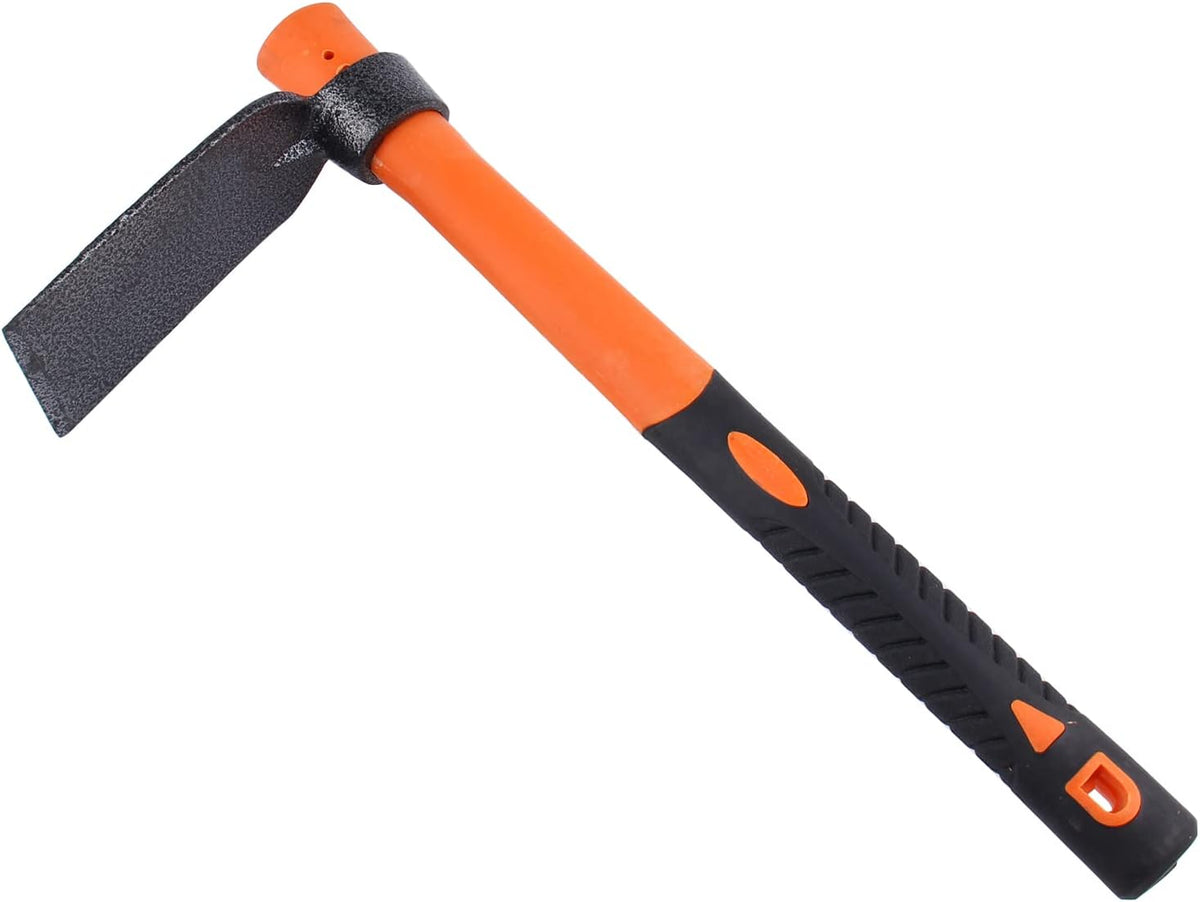 3 Sprongs Dual Head Rake Hoe with Heavy Duty Forged Adze and Ergonomic Non-Slip Handle for Loosening Soil, Gardening, Camping Outdoor 39mm/15-Inch
