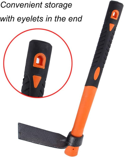 3 Sprongs Dual Head Rake Hoe with Heavy Duty Forged Adze and Ergonomic Non-Slip Handle for Loosening Soil, Gardening, Camping Outdoor 39mm/15-Inch