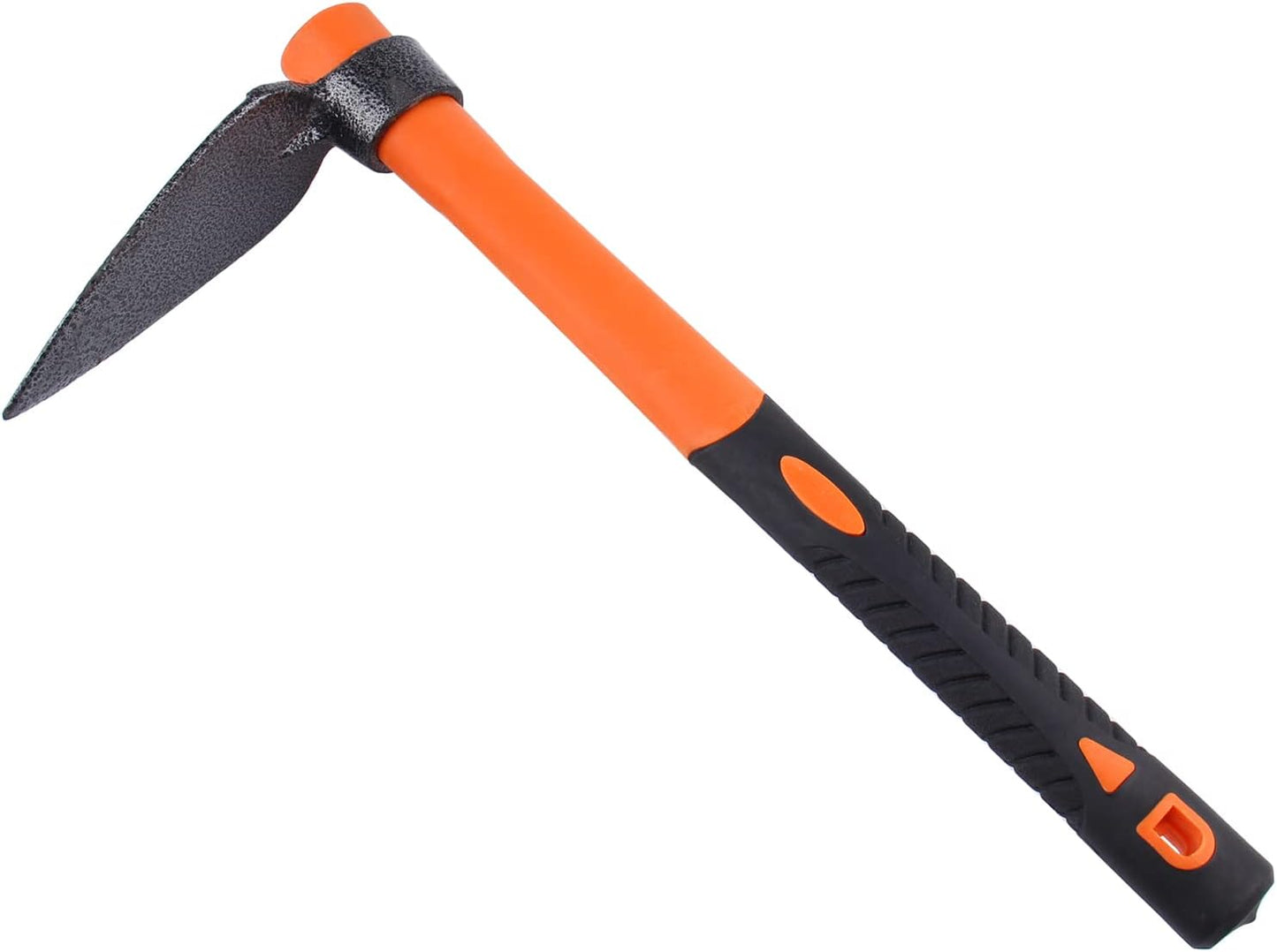 3 Sprongs Dual Head Rake Hoe with Heavy Duty Forged Adze and Ergonomic Non-Slip Handle for Loosening Soil, Gardening, Camping Outdoor 39mm/15-Inch