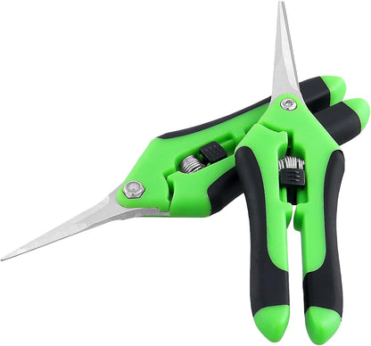 15 PCS 6.5 inch Garden Trimming Scissors, Gardening Hand Pruners with Straight Stainless Steel Precision Blades, Pruning Shears for Flowers Branches Precise Cuts, Green