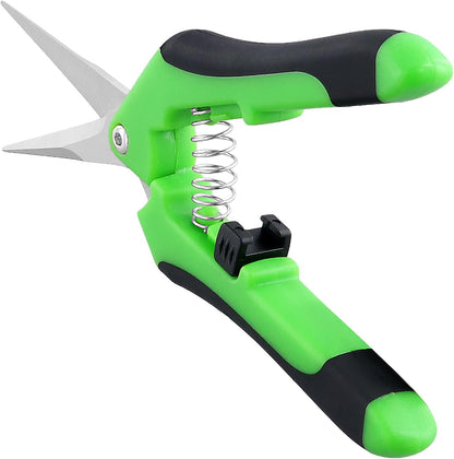 15 PCS 6.5 inch Garden Trimming Scissors, Gardening Hand Pruners with Straight Stainless Steel Precision Blades, Pruning Shears for Flowers Branches Precise Cuts, Green