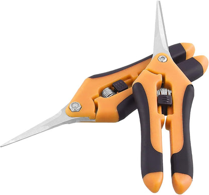 15 PCS 6.5 inch Garden Trimming Scissors, Gardening Hand Pruners with Straight Stainless Steel Precision Blades, Pruning Shears for Flowers Branches Precise Cuts, Green