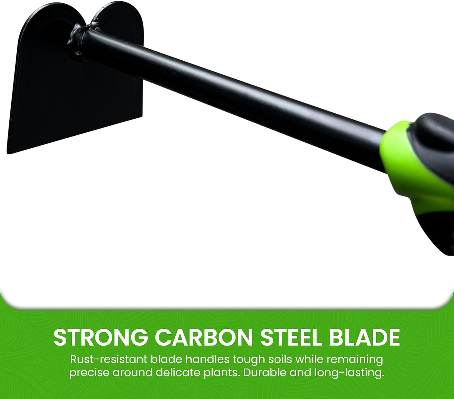 Hand Hoe Tiller Cultivator Tool - Carbon Steel for Ultimate Strength - Rust Resistant - Ergonomic Handle - Great for Gardening Digging Tilling Planting Cultivating Loosening