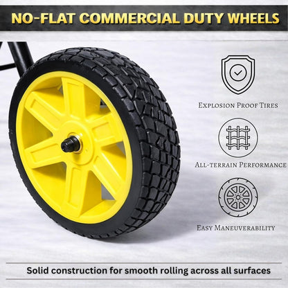 Garden 2-Wheel Hose Reel Cart, Residential Duty Hose Reel with Wheels, Outdoor Water Hose Reel for Backyard, Garden, or Lawn, Metal Hose Carts (175ft Hose Capacity)