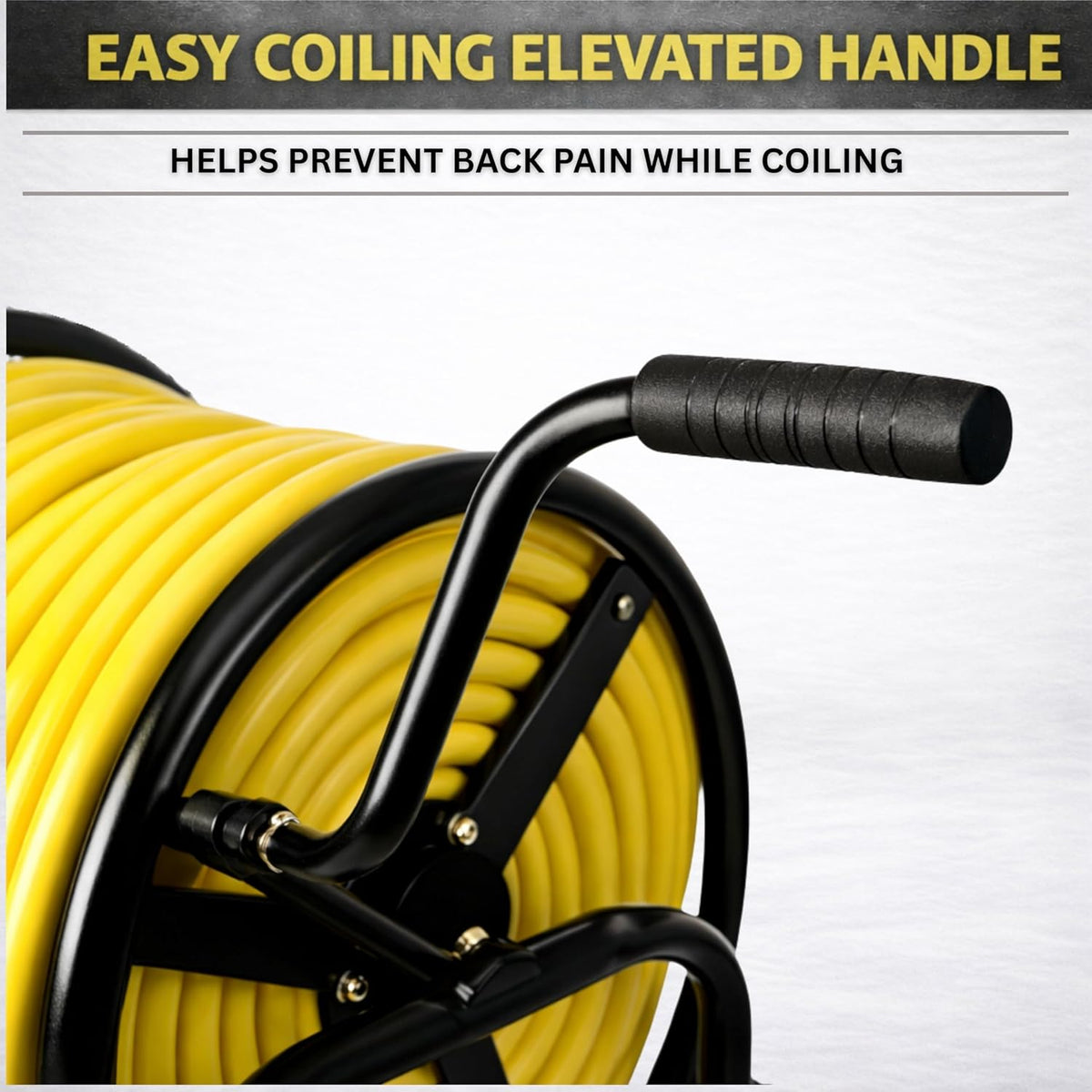 Garden 2-Wheel Hose Reel Cart, Residential Duty Hose Reel with Wheels, Outdoor Water Hose Reel for Backyard, Garden, or Lawn, Metal Hose Carts (175ft Hose Capacity)