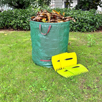 2 Sets Leaf Scoops Hand Rakes, Leaf Scoops and Claws with 2 Pairs Gloves, Lightweight Plastic Leaf Scoop, Large Leaf Grabbers for Picking Up Leaves, Clippings, Grass(2 Sets,Yellow+Green)
