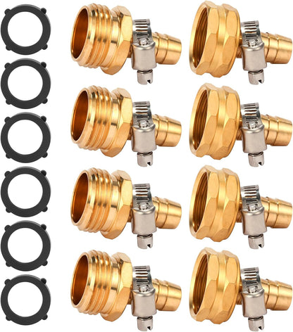 Brass Garden Hose Connector Repair Mender Kit, Fits 1/2" Water Hose Fitting