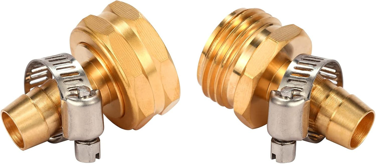 Brass Garden Hose Connector Repair Mender Kit, Fits 1/2" Water Hose Fitting