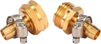Brass Garden Hose Connector Repair Mender Kit, Fits 1/2" Water Hose Fitting