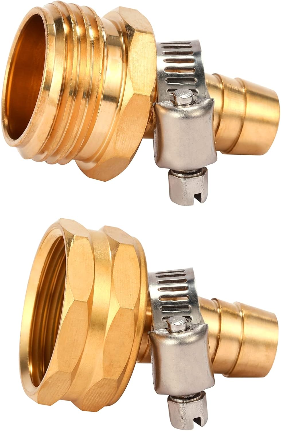 Brass Garden Hose Connector Repair Mender Kit, Fits 1/2" Water Hose Fitting