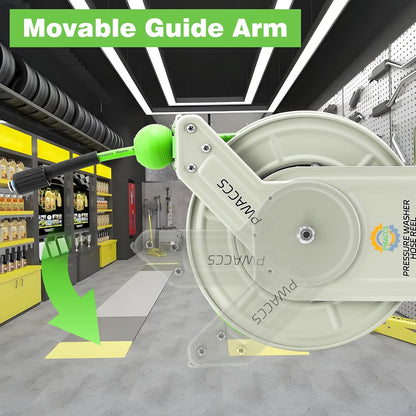 Retractable Pressure Washer Hose Reel, 1/4" x 60ft