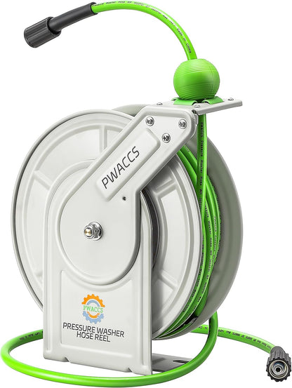 Retractable Pressure Washer Hose Reel, 1/4" x 60ft