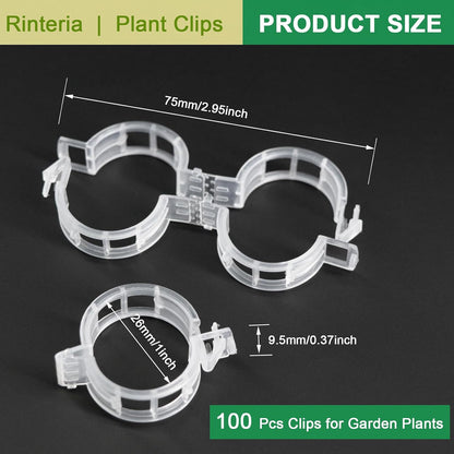 Tomato Clips for Climbing Plants 100 Pack Clear Reusable Plastic