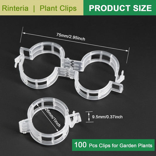 Tomato Clips for Climbing Plants 100 Pack Clear Reusable Plastic