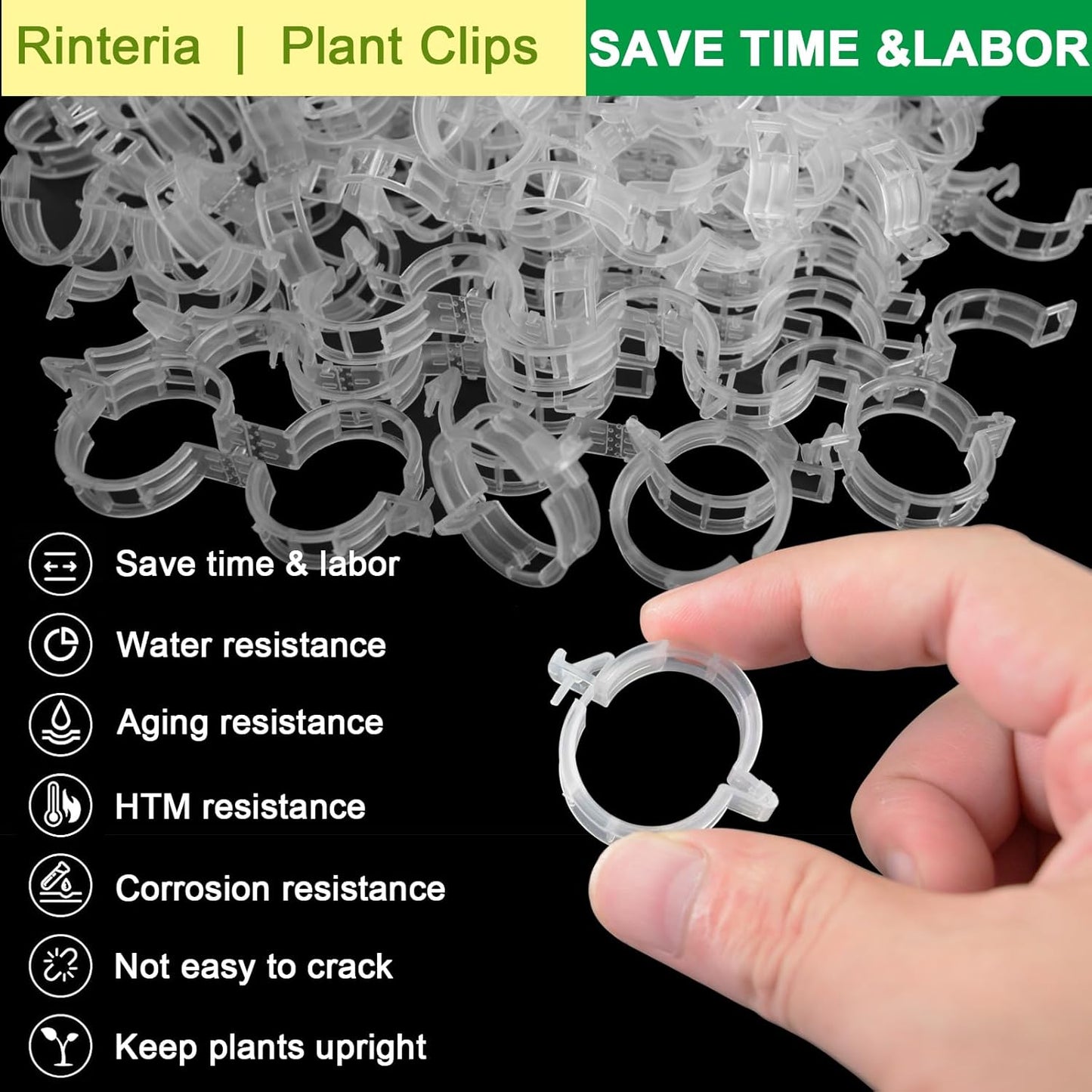 Tomato Clips for Climbing Plants 100 Pack Clear Reusable Plastic