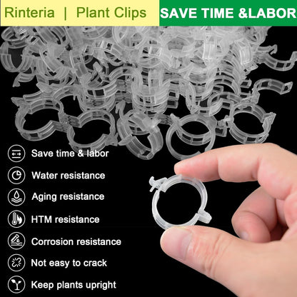 Tomato Clips for Climbing Plants 100 Pack Clear Reusable Plastic