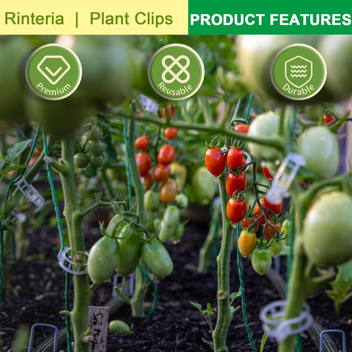 Tomato Clips for Climbing Plants 100 Pack Clear Reusable Plastic