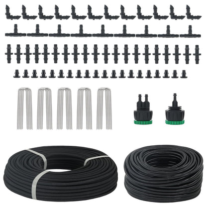 200ft 1/4'' Soaker Hose Tubing kit for Drip Irrigation with 100ft Drip Irrigation Tubing 102pcs Irrigation Fittings for Drip Water System Raised Garden Bed Greenhouse Patio Lawn