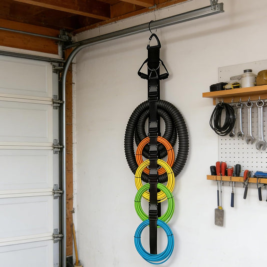 1 Pack Multi-Loop Extension Cord Organizer Hanger with 5 Adjustable Straps