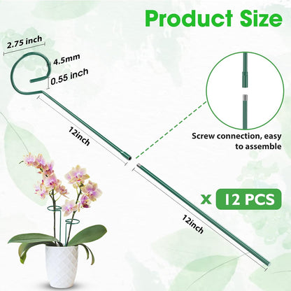 24 in Plant Stakes, 12 Pack Garden Plant Support Stakes(12" or 24")