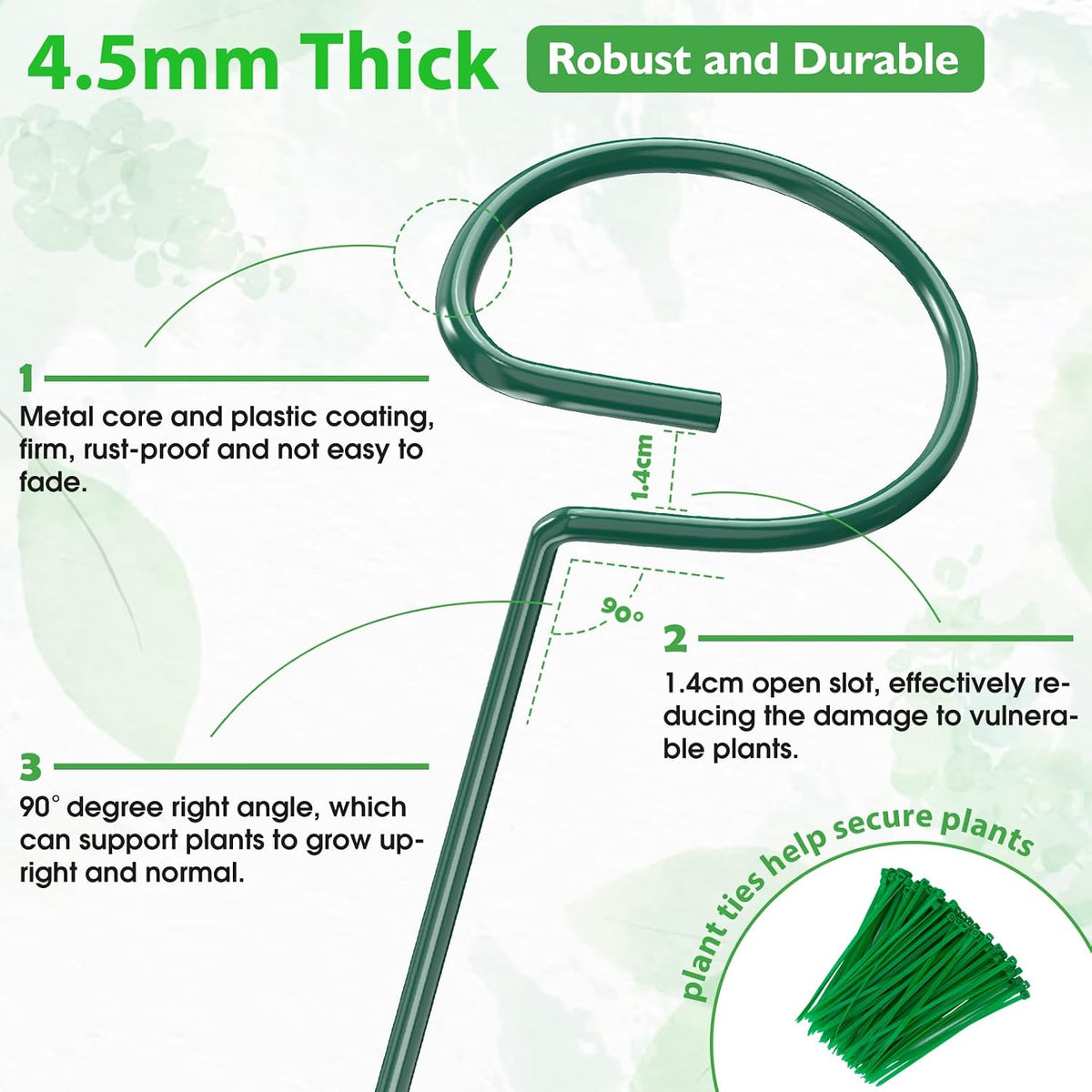 24 in Plant Stakes, 12 Pack Garden Plant Support Stakes(12" or 24")