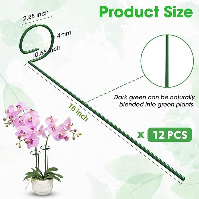 24 in Plant Stakes, 12 Pack Garden Plant Support Stakes(12" or 24")