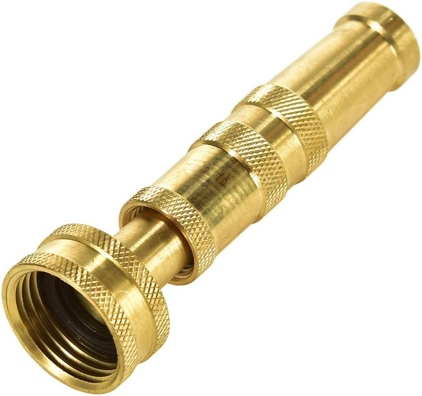 Heavy-Duty Brass Hose Nozzle, Adjustable Twist Hose Nozzle, Jet Sweeper Nozzle, Garden Sprayer