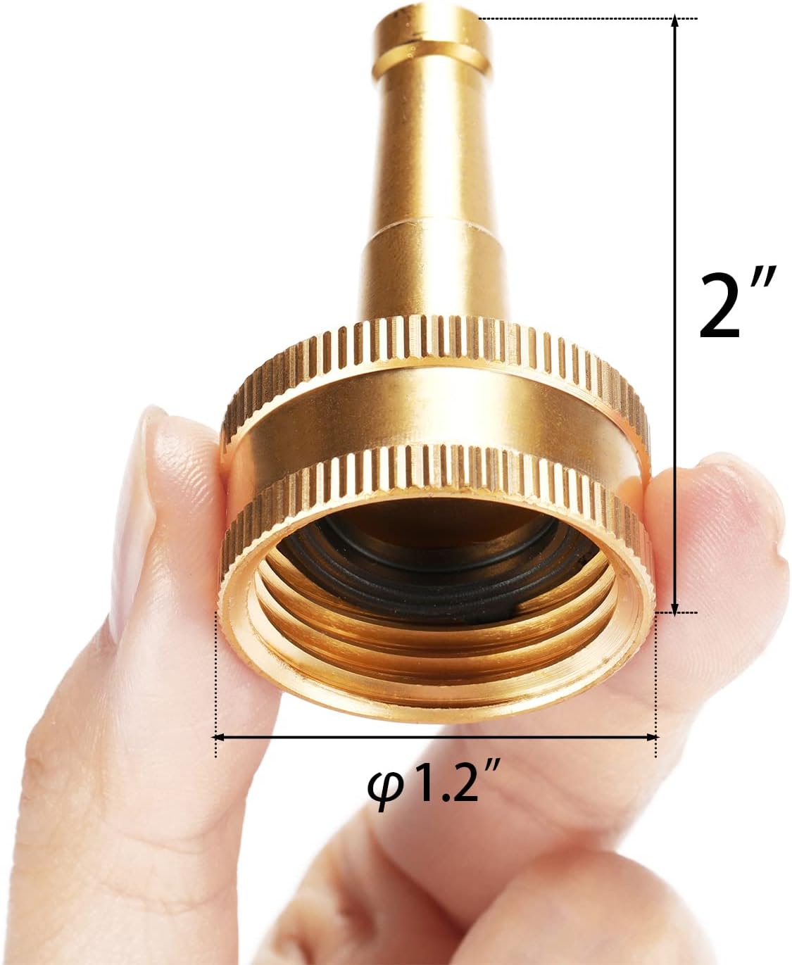 Heavy-Duty Brass Hose Nozzle, Adjustable Twist Hose Nozzle, Jet Sweeper Nozzle, Garden Sprayer