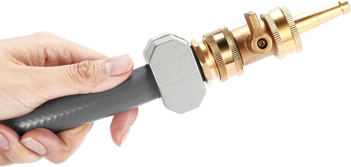 Heavy-Duty Brass Hose Nozzle, Adjustable Twist Hose Nozzle, Jet Sweeper Nozzle, Garden Sprayer