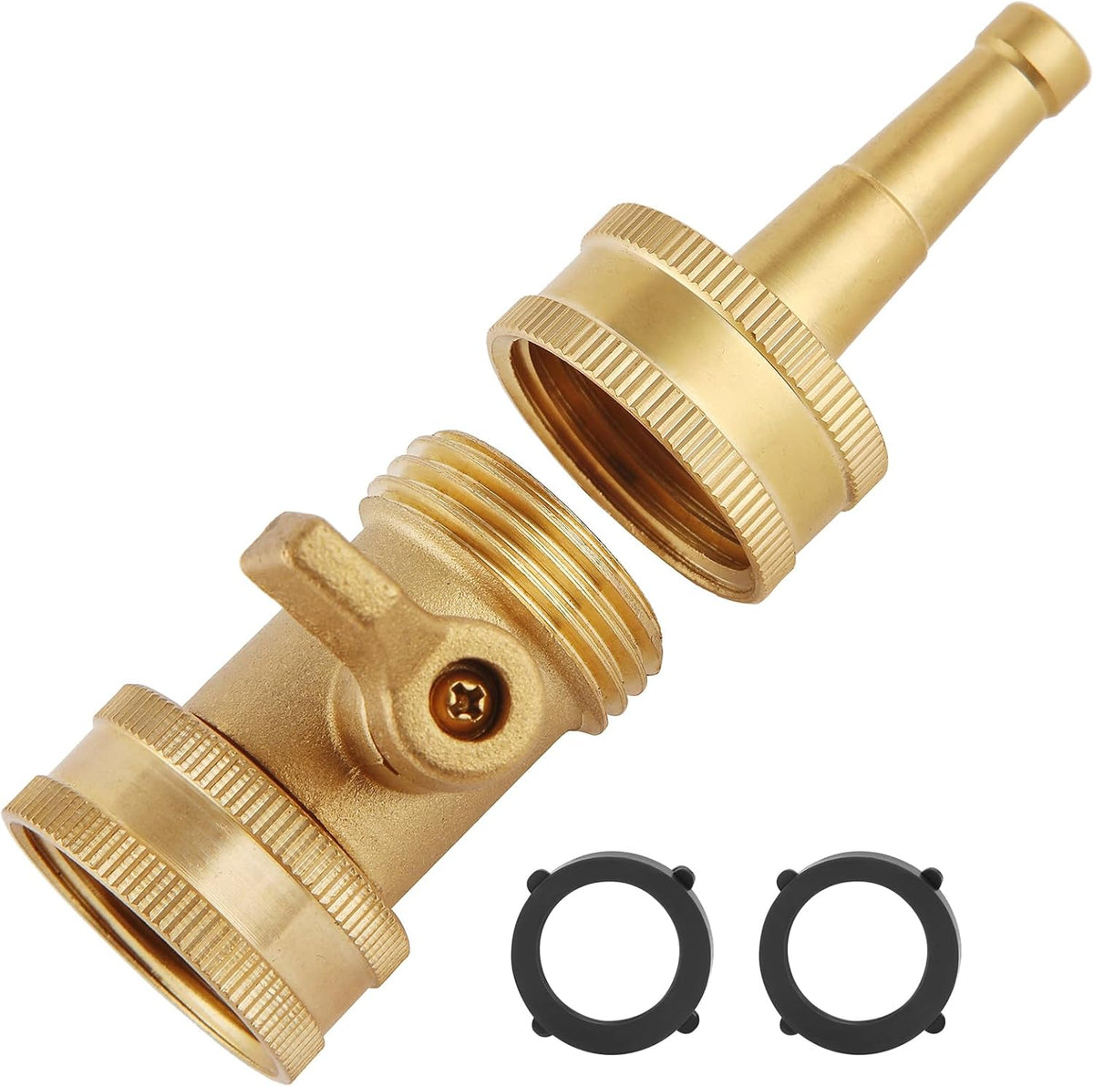 Heavy-Duty Brass Hose Nozzle, Adjustable Twist Hose Nozzle, Jet Sweeper Nozzle, Garden Sprayer
