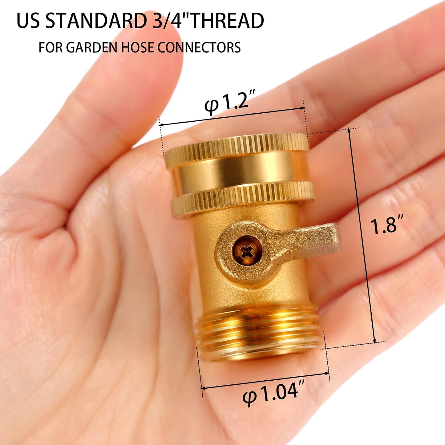 Heavy-Duty Brass Hose Nozzle, Adjustable Twist Hose Nozzle, Jet Sweeper Nozzle, Garden Sprayer