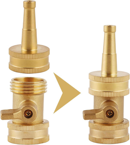 Heavy-Duty Brass Hose Nozzle, Adjustable Twist Hose Nozzle, Jet Sweeper Nozzle, Garden Sprayer