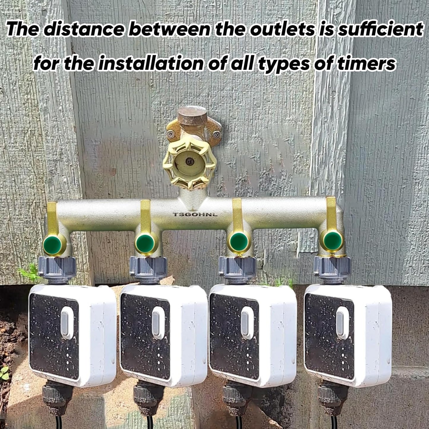 Garden Hose Splitter, 3-Way Faucet Diverter with 3 Extended Metal Handles, Outdoor Hose Splitter, Heavy Duty Brass Nickel Plated, GHT 3/4-Inch Heavy Duty Hex Female Inlet and 3/4-Inch Male Outlet