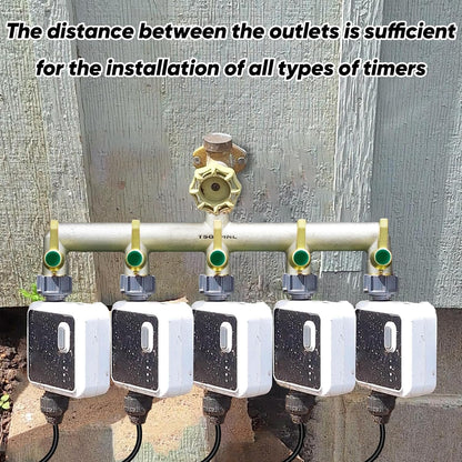 Garden Hose Splitter, 3-Way Faucet Diverter with 3 Extended Metal Handles, Outdoor Hose Splitter, Heavy Duty Brass Nickel Plated, GHT 3/4-Inch Heavy Duty Hex Female Inlet and 3/4-Inch Male Outlet