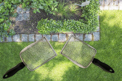 2‑Pack Cat Litter Scoop, 3.8mm & 5.0mm Mesh Stainless Steel Sifter, Heavy Duty Litter Shovel for Bentonite Cat Litter, Multi‑Purpose for Gardening Soil Screening