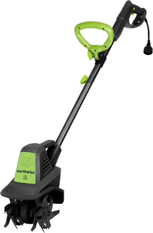 TC70025 7.5" 2.5-Amp Corded Electric Tiller/Cultivator, Grey
