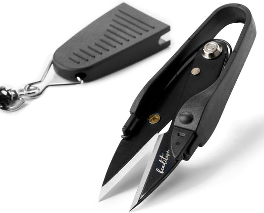 Premium Thread Snips - Thread, Yarn, Embroidery Snipper for Sewing, Quilting, Knitting, Jewelry Making - High-Carbon Steel Blades with Protective Cap and Lanyard