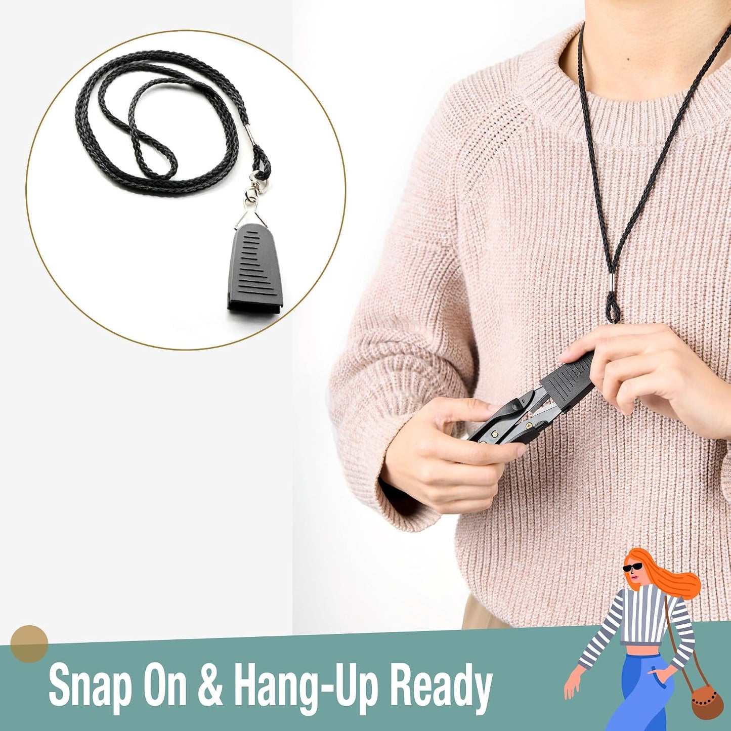 Premium Thread Snips - Thread, Yarn, Embroidery Snipper for Sewing, Quilting, Knitting, Jewelry Making - High-Carbon Steel Blades with Protective Cap and Lanyard