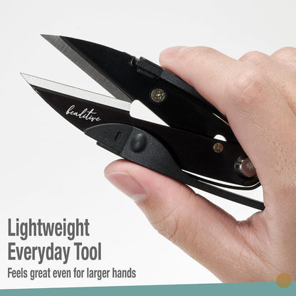 Premium Thread Snips - Thread, Yarn, Embroidery Snipper for Sewing, Quilting, Knitting, Jewelry Making - High-Carbon Steel Blades with Protective Cap and Lanyard