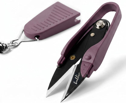 Premium Thread Snips - Thread, Yarn, Embroidery Snipper for Sewing, Quilting, Knitting, Jewelry Making - High-Carbon Steel Blades with Protective Cap and Lanyard
