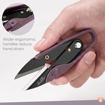 Premium Thread Snips - Thread, Yarn, Embroidery Snipper for Sewing, Quilting, Knitting, Jewelry Making - High-Carbon Steel Blades with Protective Cap and Lanyard