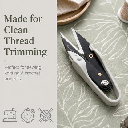 Premium Thread Snips - Thread, Yarn, Embroidery Snipper for Sewing, Quilting, Knitting, Jewelry Making - High-Carbon Steel Blades with Protective Cap and Lanyard