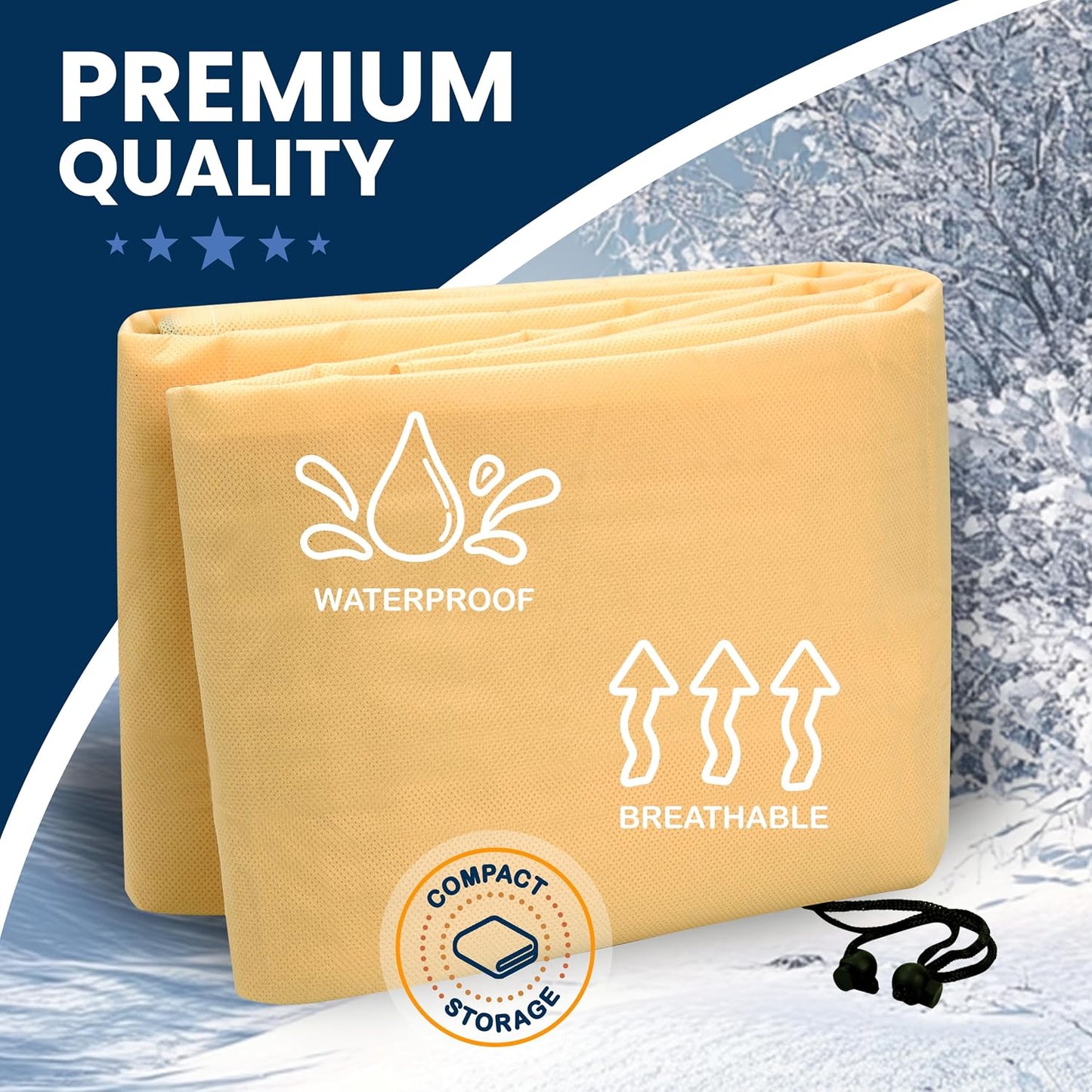 Plant Covers Freeze Protection, 47.2 X 70.8 in. Frost Cloths for Outdoor Plants Fruit Trees & Shrubs with Zipper and Drawstring, Thick Winter Plant Covers - 2 Pack Tree Frost Blankets