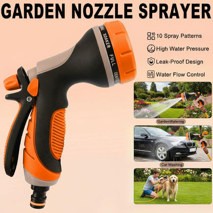 Garden Hose Nozzle with Adjustable 10 Watering Patterns Hose Spray Nozzle