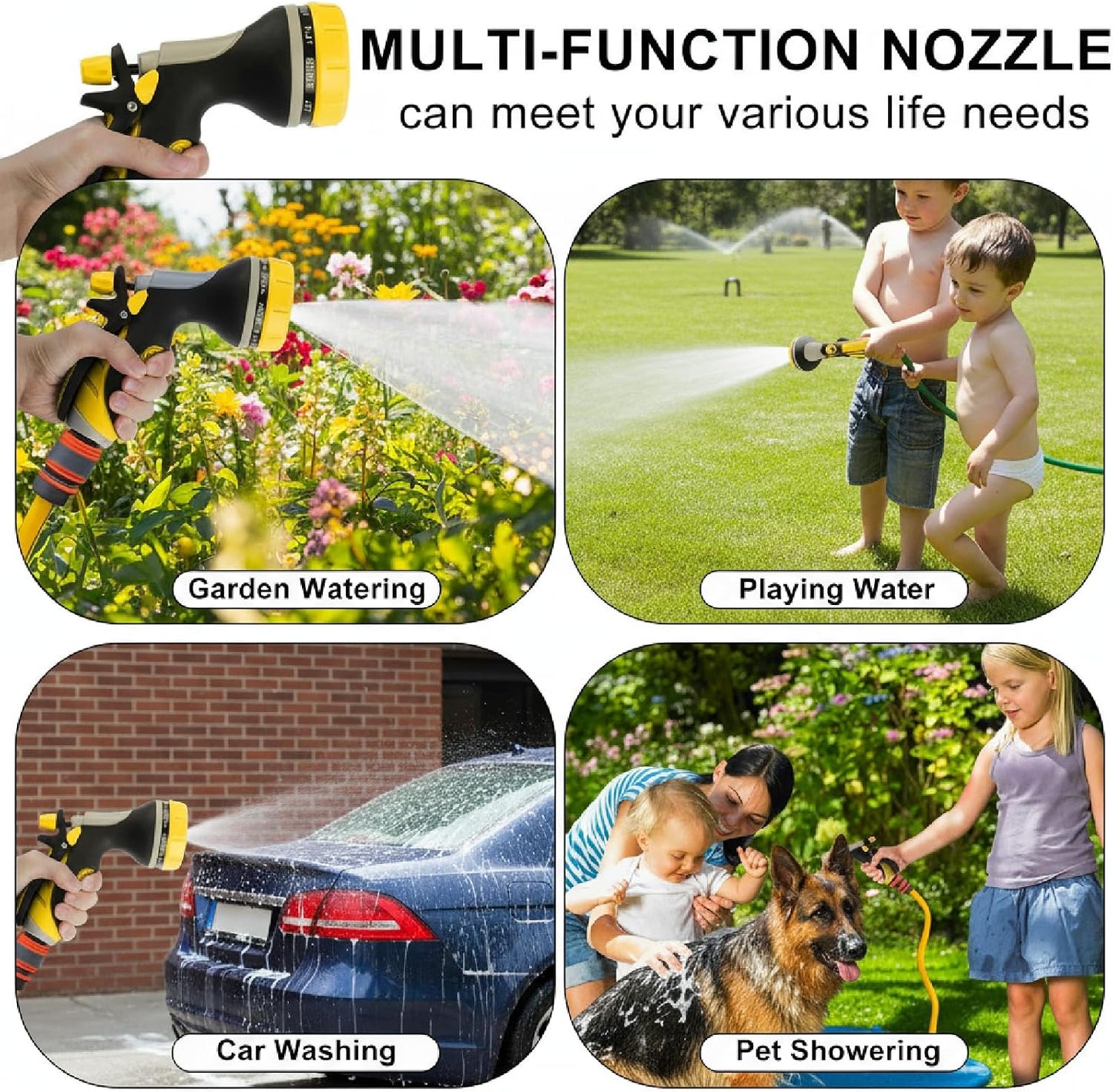 Garden Hose Nozzle with Adjustable 10 Watering Patterns Hose Spray Nozzle