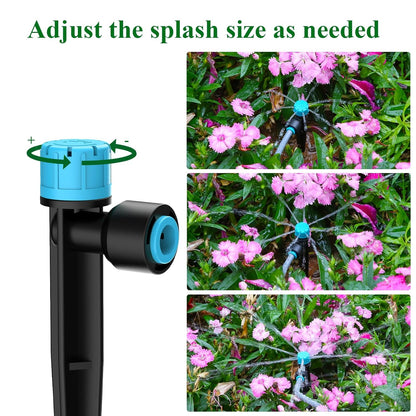 150FT Drip Irrigation System Kit with 2 Zone Water Timer for Garden