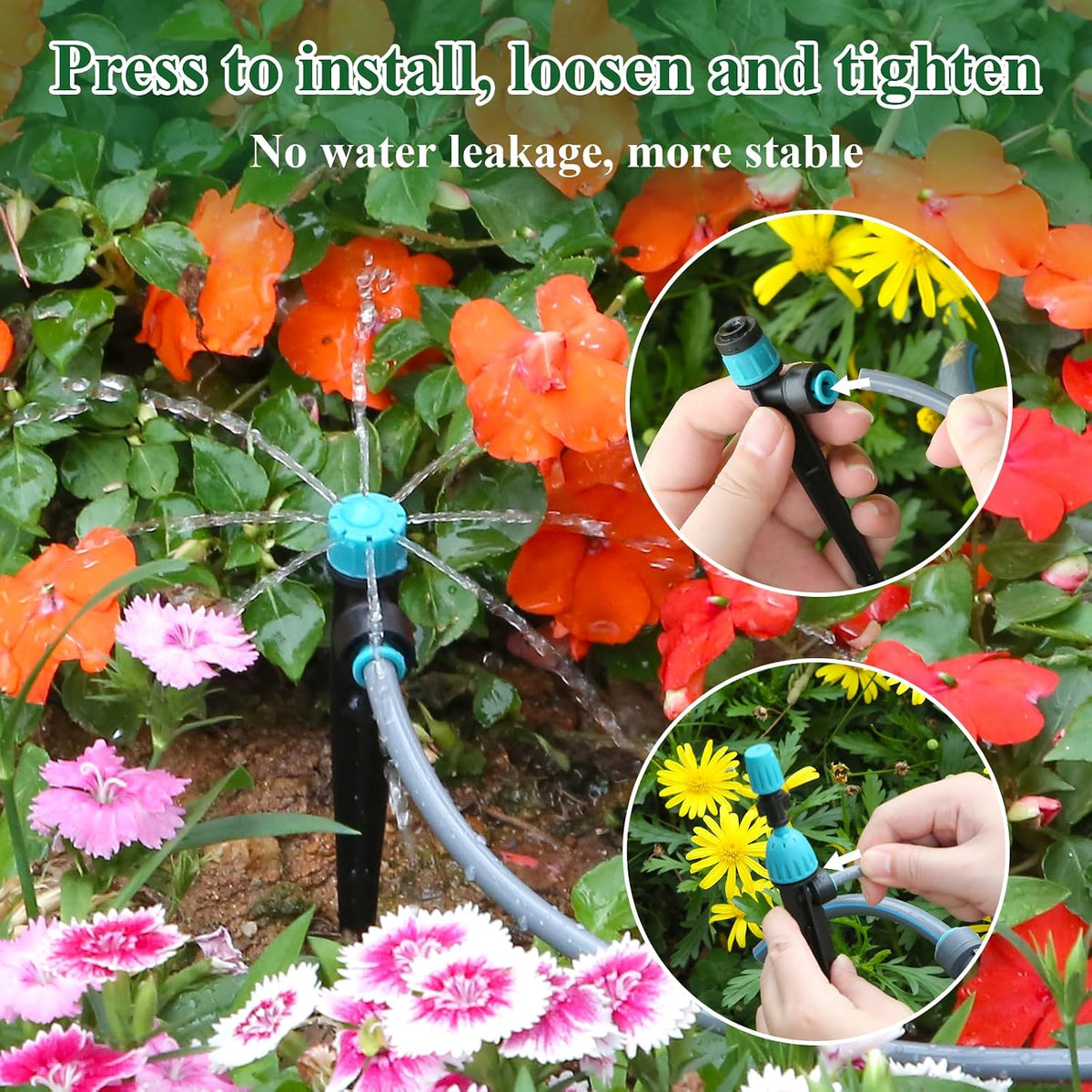 150FT Drip Irrigation System Kit with 2 Zone Water Timer for Garden