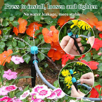 150FT Drip Irrigation System Kit with 2 Zone Water Timer for Garden